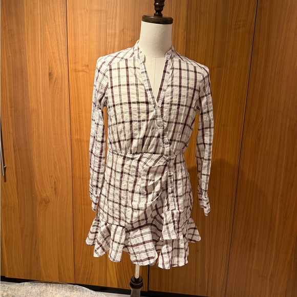 Veronica Beard Dresses & Skirts - Veronica Beard Plaid Long Sleeve Dress - White, Red, Blue and Brown—Size L